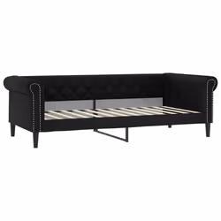 VidaXL 354230, lit sofa, Noir, mousse, Simili-cuir, Métal, Polywood, Bois, 2350 mm, 1100 mm