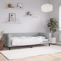 vidaXL Lit de repos sans matelas gris clair 90x200 cm velours - 90 x 200 cm