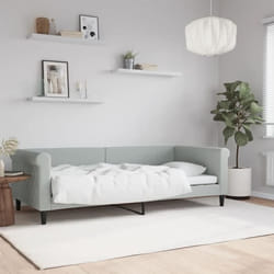 vidaXL Lit de repos sans matelas gris clair 90x200 cm velours - 90 x 200 cm