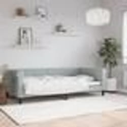 vidaXL Lit de repos sans matelas gris clair 100x200 cm velours - 100 x 200 cm