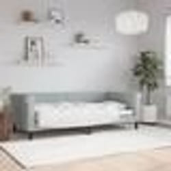 vidaXL Lit de repos sans matelas gris clair 90x190 cm velours - 180 x 200 cm