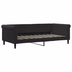 VidaXL 354259, lit sofa, Noir, mousse, Métal, Polyester, Polywood, Bois, 2190 mm, 1000 mm