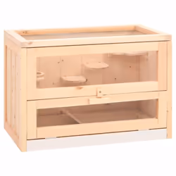 Cette cage à hamster en bois avec de multiples accessoires offre un endroit parfait pour que les petits animaux de compagnie  ...