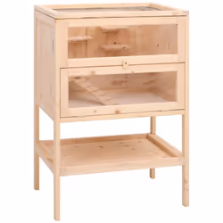 Cette cage à hamster en bois avec de multiples accessoires offre un endroit parfait pour que les petits animaux de compagnie  ...