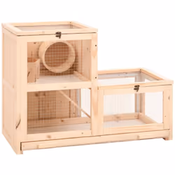 Description générale Cette cage à hamster en bois avec de multiples accessoires offre un endroit parfait pour que les petits  ...