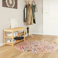 vidaXL Tapis lavable multicolore Ø 120 cm antidérapant