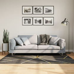 Vidaxl - Tapis lavable noir et doré 120x180 cm antidérapant