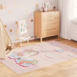 Donnez vie au sol de la chambre de votre enfant avec ce tapis pour enfants aux couleurs vives. Matériau doux : ce tapis est f ...