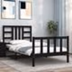 vidaXL Cadre de lit sans matelas noir 100x200 cm bois massif de pin - 100 x 200 cm
