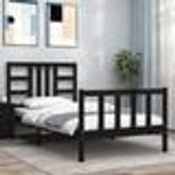 vidaXL Cadre de lit sans matelas noir 100x200 cm bois massif de pin - 100 x 200 cm