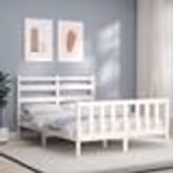 vidaXL Cadre de lit sans matelas blanc bois de pin massif - 120 x 190 cm