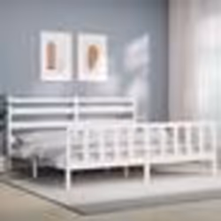vidaXL Cadre de lit sans matelas blanc 200x200 cm bois massif de pin - 200 x 200 cm