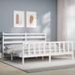 vidaXL Cadre de lit sans matelas blanc 200x200 cm bois massif de pin - 200 x 200 cm