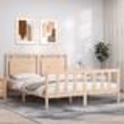 vidaXL Cadre de lit avec tête de lit King Size bois massif lit mobilier de chambre à coucher lit en bois lit double 3192171