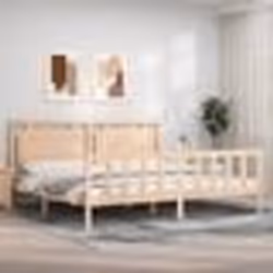 vidaXL Cadre de lit avec tête de lit 200x200 cm bois massif lit mobilier de chambre à coucher lit en bois lit double 3192186