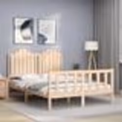 vidaXL Cadre de lit sans matelas bois de pin massif - 135 x 190 cm