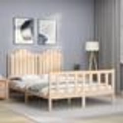 vidaXL Cadre de lit sans matelas bois de pin massif - 135 x 190 cm