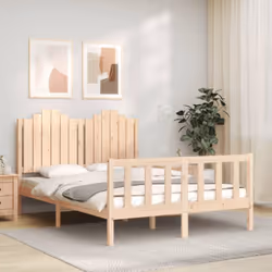 Profitez d'une bonne nuit de sommeil dans ce cadre de lit en bois ! Il sera un supplément pratique et décoratif à votre intér ...
