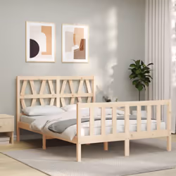 Profitez d'une bonne nuit de sommeil dans ce cadre de lit en bois ! Il sera un supplément pratique et décoratif à votre intér ...