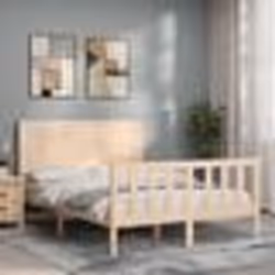 vidaXL Cadre de lit sans matelas 140x190 cm bois de pin massif - 140 x 190 cm