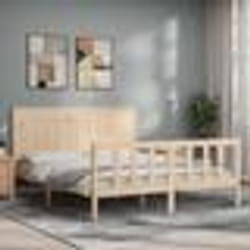 vidaXL Cadre de lit sans matelas bois de pin massif - 150 x 200 cm