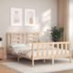 vidaXL Cadre de lit avec tête de lit 140x190 cm bois massif 3192861