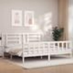 vidaXL Cadre de lit sans matelas blanc 200x200 cm bois massif de pin - 200 x 200 cm