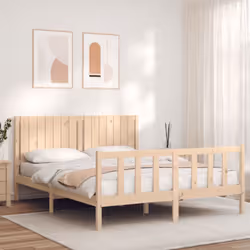 Profitez d'une bonne nuit de sommeil dans ce cadre de lit en bois ! Il sera un supplément pratique et décoratif à votre intér ...