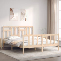 vidaXL Cadre de lit sans matelas 160x200 cm bois massif de pin - 160 x 200 cm