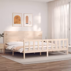 Profitez d'une bonne nuit de sommeil dans ce cadre de lit en bois ! Il sera un supplément pratique et décoratif à votre intér ...