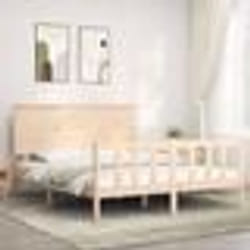 vidaXL Cadre de lit sans matelas 160x200 cm bois massif de pin - 160 x 200 cm
