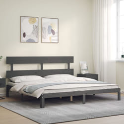 Cadre De Lit Sans Matelas Gris 200x200 Cm Bois Massif De Pin Vidaxl