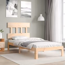 Profitez d'une bonne nuit de sommeil dans ce cadre de lit en bois ! Il sera un supplément pratique et décoratif à votre intér ...