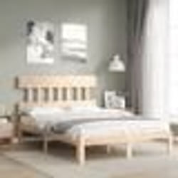 vidaXL Cadre de lit avec tête de lit 120x200 cm bois massif 3193591
