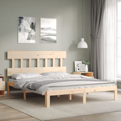 Cadre de lit avec tête de lit 160x200 cm bois massif