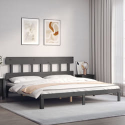 Vidaxl - Cadre De Lit Sans Matelas Gris 200x200 Cm Bois Massif De Pin