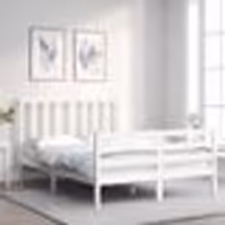 vidaXL Cadre de lit sans matelas blanc 140x190 cm bois de pin massif - 140 x 190 cm