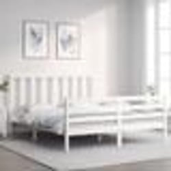 vidaXL Cadre de lit sans matelas blanc 160x200 cm bois de pin massif - 160 x 200 cm