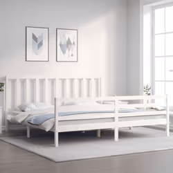 Profitez d'une bonne nuit de sommeil dans ce cadre de lit en bois ! Il sera un supplément pratique et décoratif à votre intér ...