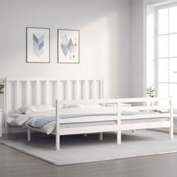 Vidaxl - Cadre de lit avec tête de lit blanc 200x200 cm bois massif