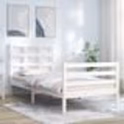 vidaXL Cadre de lit sans matelas blanc bois massif - 90 x 190 cm