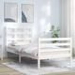 vidaXL Cadre de lit sans matelas blanc bois massif - 90 x 190 cm