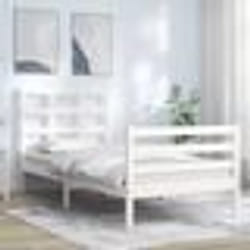 vidaXL Cadre de lit sans matelas blanc 90x200 cm bois massif - 90 x 200 cm