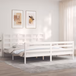 Profitez d'une bonne nuit de sommeil dans ce cadre de lit en bois ! Il sera un supplément pratique et décoratif à votre intér ...