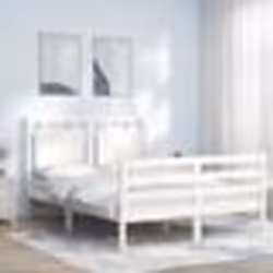 vidaXL Cadre de lit sans matelas blanc bois massif - 120 x 190 cm