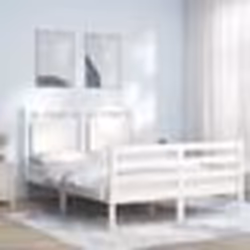 vidaXL Cadre de lit sans matelas blanc 140x190 cm bois massif - 140 x 190 cm