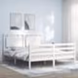 vidaXL Cadre de lit sans matelas blanc bois de pin massif - 150 x 200 cm