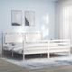 vidaXL Cadre de lit sans matelas blanc 200x200 cm bois massif - 200 x 200 cm
