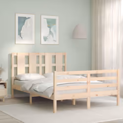 Profitez d'une bonne nuit de sommeil dans ce cadre de lit en bois ! Il sera un supplément pratique et décoratif à votre intér ...