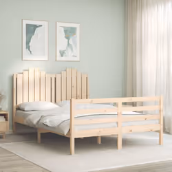 Profitez d'une bonne nuit de sommeil dans ce cadre de lit en bois ! Il sera un supplément pratique et décoratif à votre intér ...